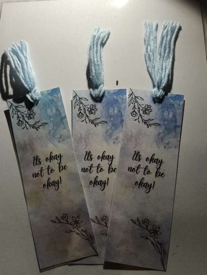 Water splash ("its okay not to be okay") bookmark